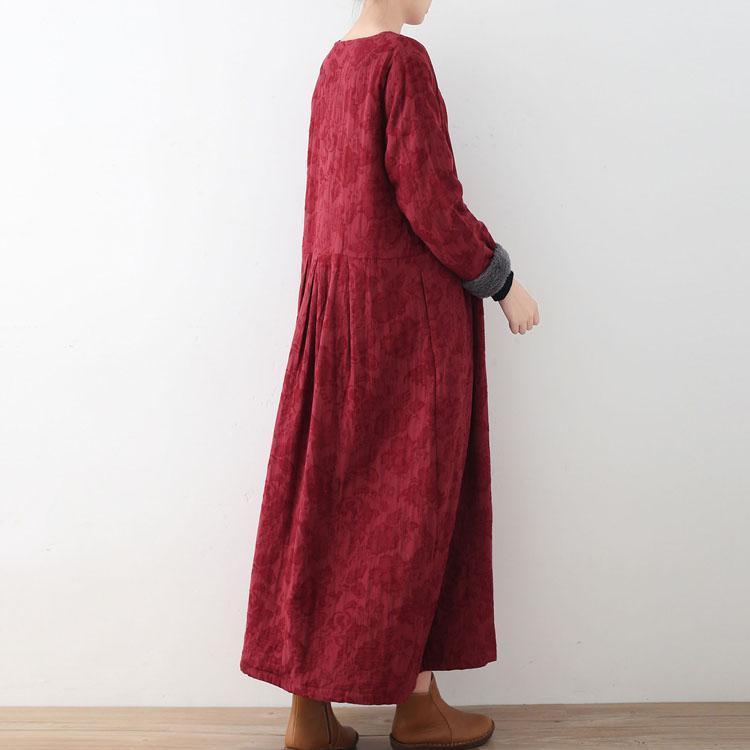 WW | bordeaux Baumwolljacken lässiger Maxi-Mantel Vintage Trenchcoat dick