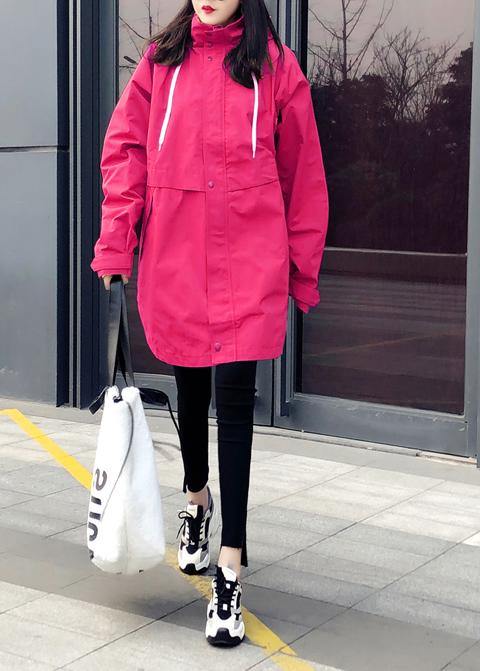 WW | Oversize Schneejacken Übermantel Rosa Kapuzen Reißverschluss Daunenjacke Damen