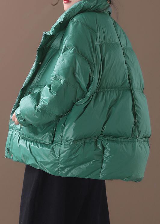 WW | Plus-Size-Bekleidung Schneejacken Winterübermantel grün Stehkragen Entenfedermantel