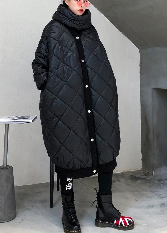 WW | Plus-Size Jacket Winter Coats Black V-Neck Thick Winter Parkas