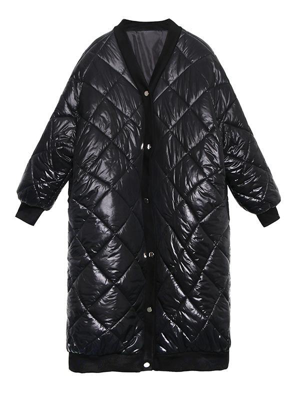 WW | Plus-Size Jacket Winter Coats Black V-Neck Thick Winter Parkas