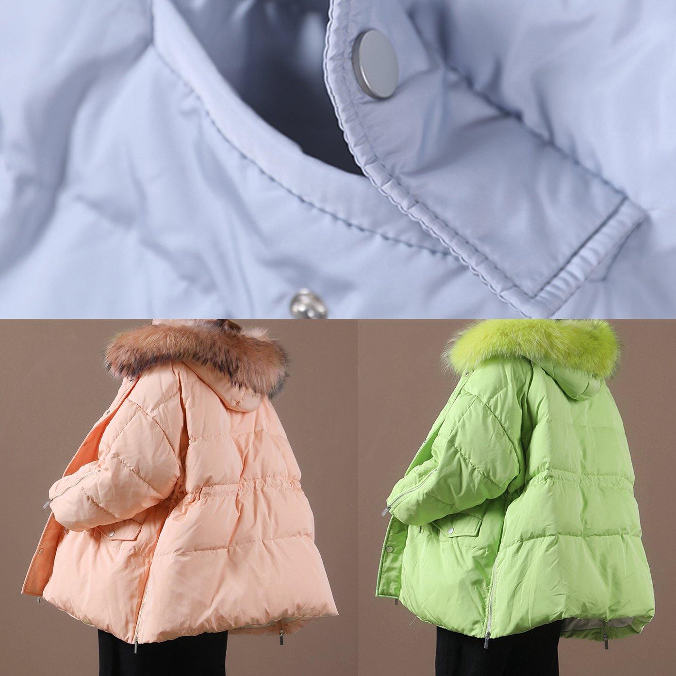 WW | Plus-Size Snow Jackets Black With Hood Fur Collar Warm Winter Jacket