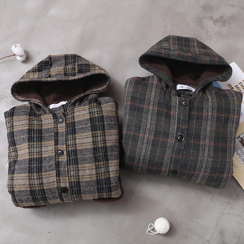 WW | gelb kariert Plus Size Lange Mäntel Schränke Patchwork Taschen Kapuzenmantel