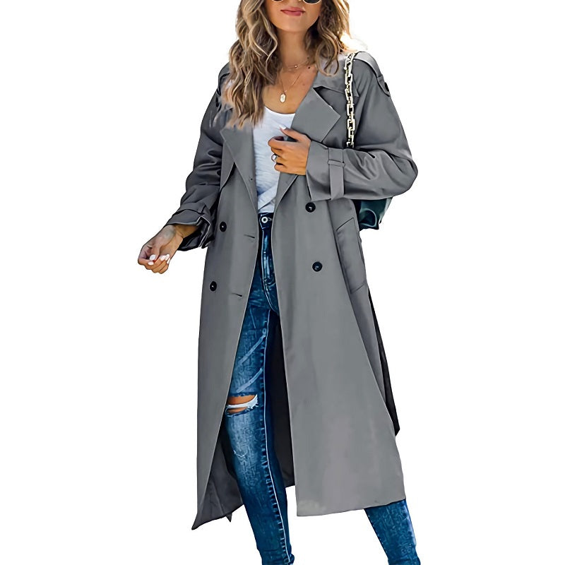 WW | Elegant Women's Long Trench Coat Versatile & Stylish