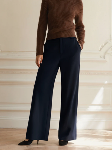 WW | Elegant Women's Wide-Leg High-Waist Fabric Trousers