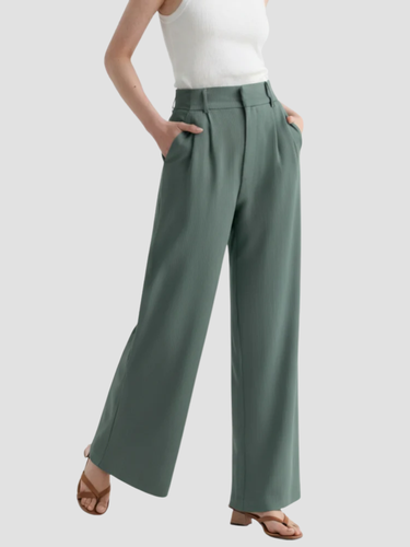 WW | Elegant Women's Wide-Leg High-Waist Fabric Trousers