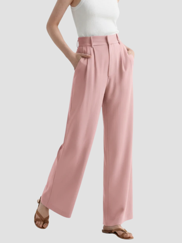 WW | Elegant Women's Wide-Leg High-Waist Fabric Trousers