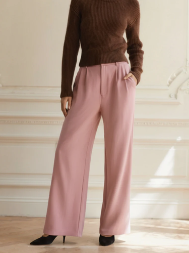 WW | Elegant Women's Wide-Leg High-Waist Fabric Trousers