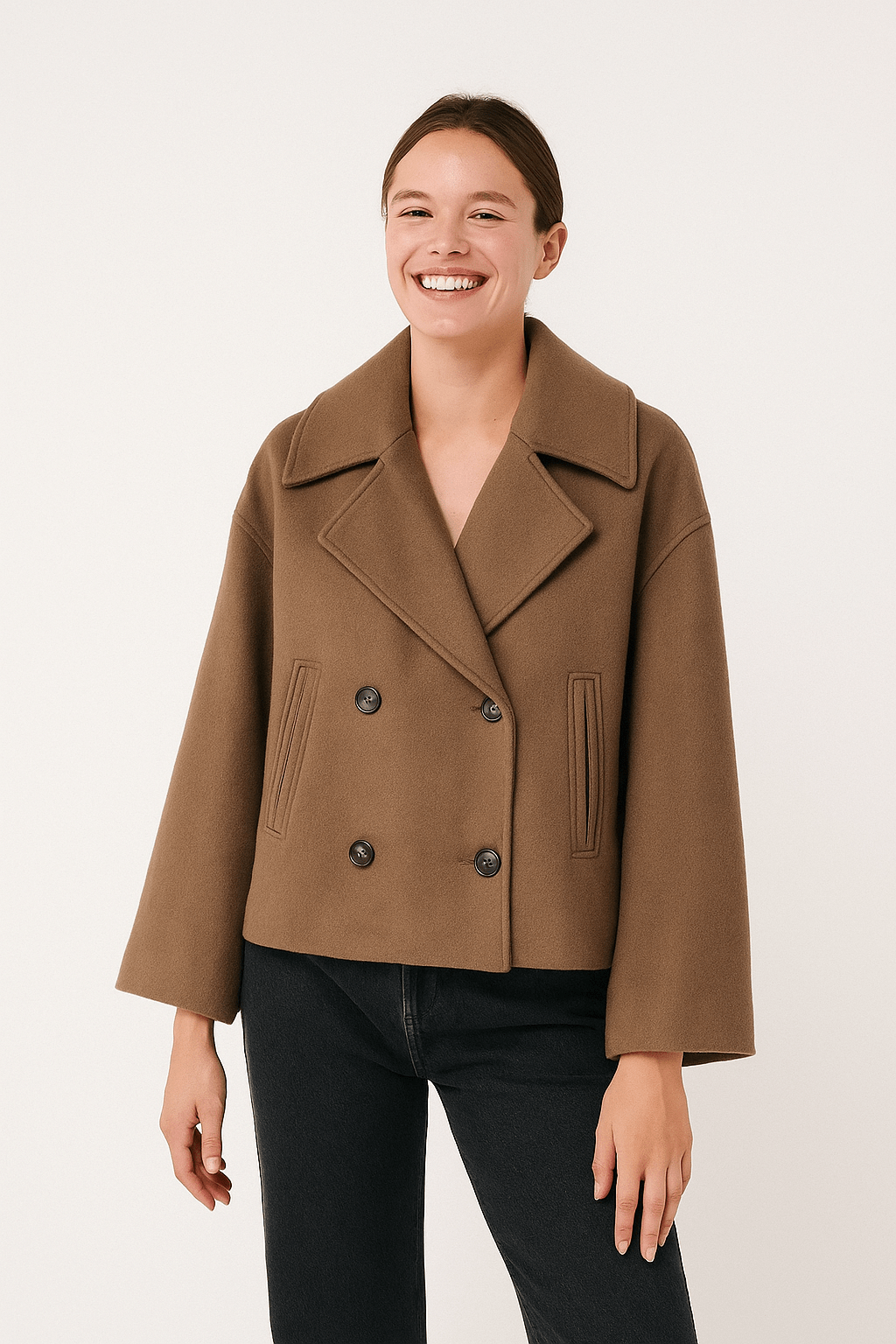 WW | Elegant Women's Winter Jacket with Double-Breasted Button Closure