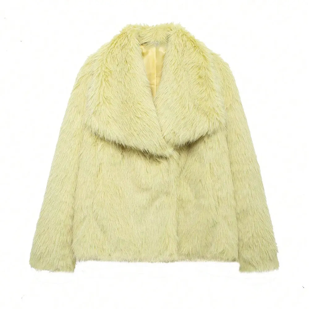 WW | Damenmantel Winter - Langer Faux-Fellmantel