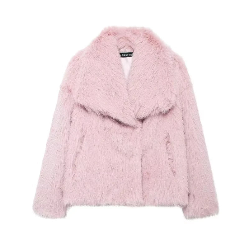 WW | Damenmantel Winter - Langer Faux-Fellmantel