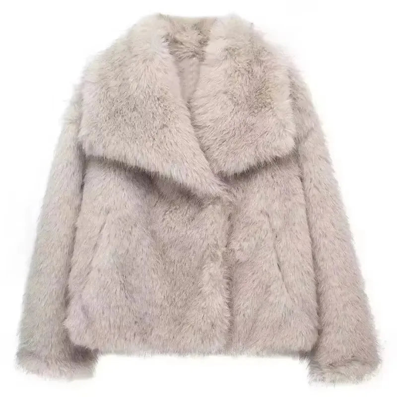WW | Damenmantel Winter - Langer Faux-Fellmantel