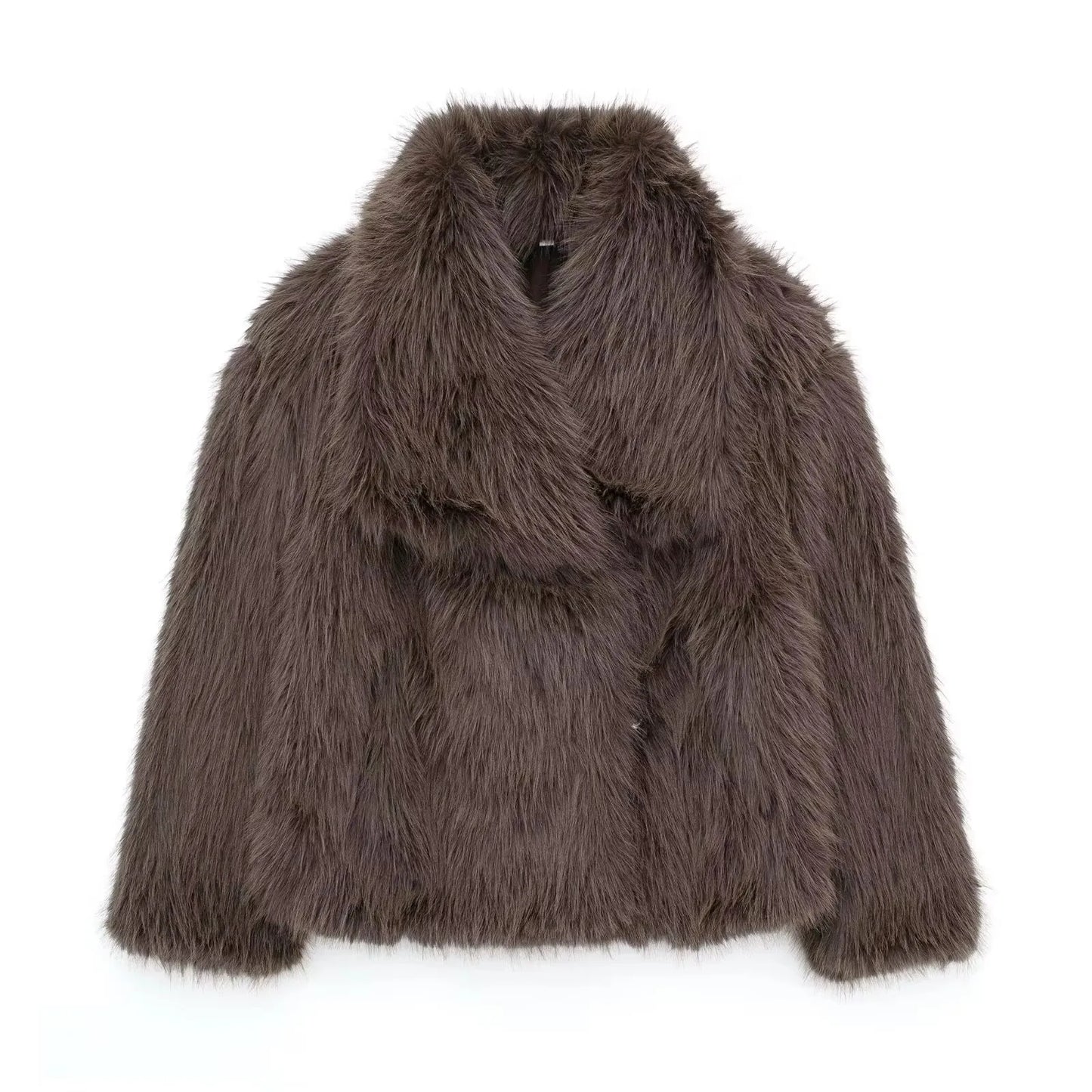 WW | Damenmantel Winter - Langer Faux-Fellmantel