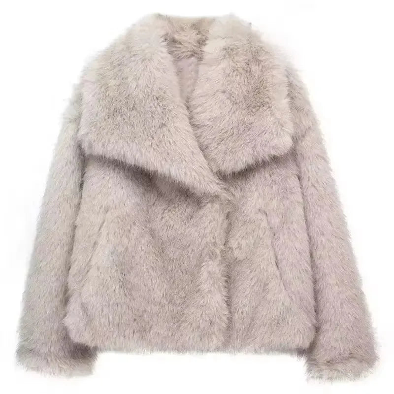 WW | Damenmantel Winter - Langer Faux-Fellmantel