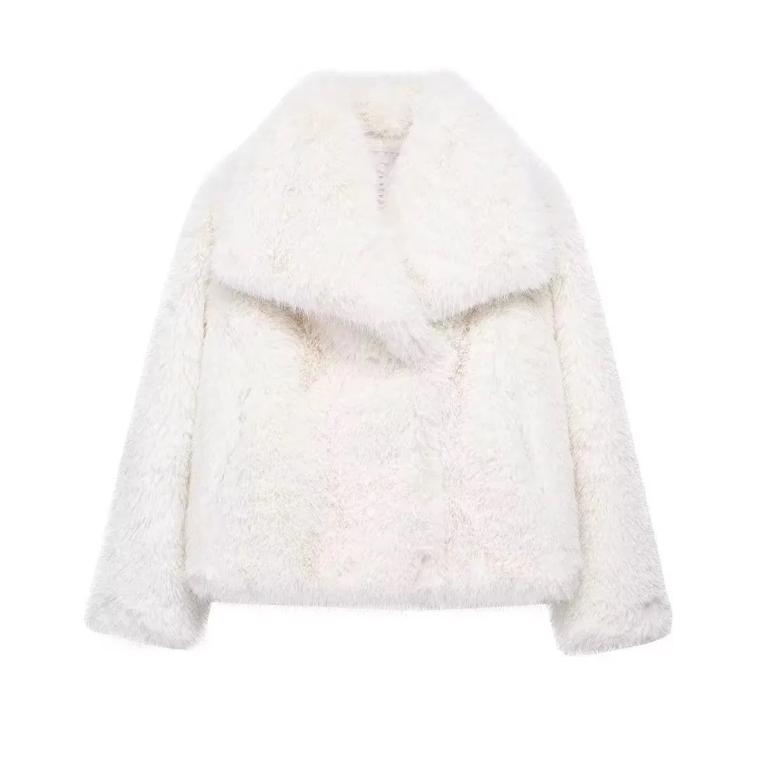 WW | Damenmantel Winter - Langer Faux-Fellmantel