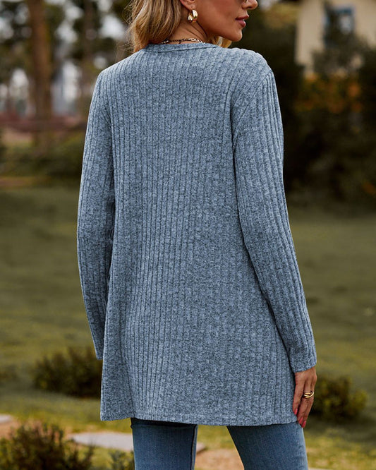 WW | Women's Long Knitted Cardigan with Buttons