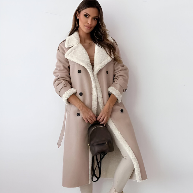 WW | Elegant PU Leather Winter Jacket with Fleece Lining