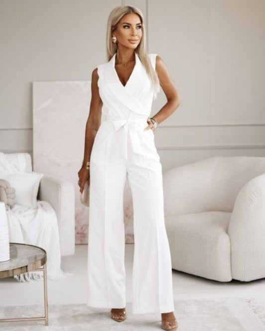 WW | Jumpsuit ärmellos V Ausschnitt weit geschnittener Jumpsuit Damenbekleidung