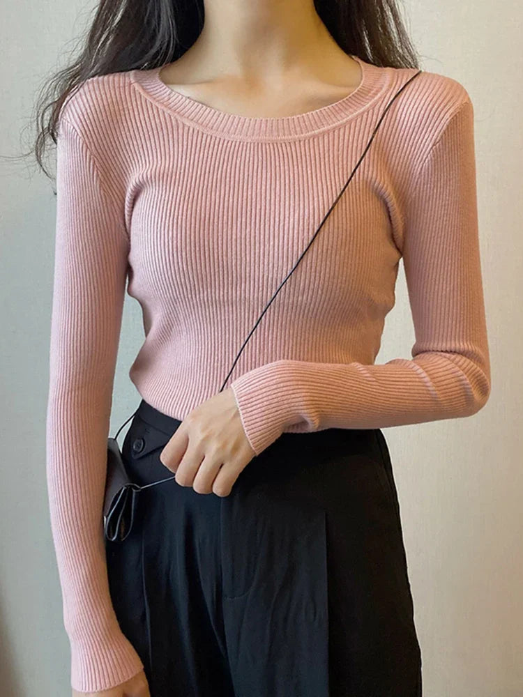 WW | Eleganter O-Hals Pullover Damen