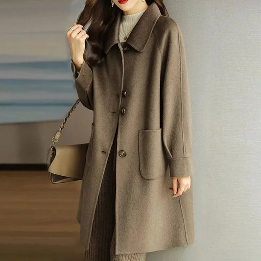 WW | Eleganter Wollmantel Damen im Koreanischen Stil