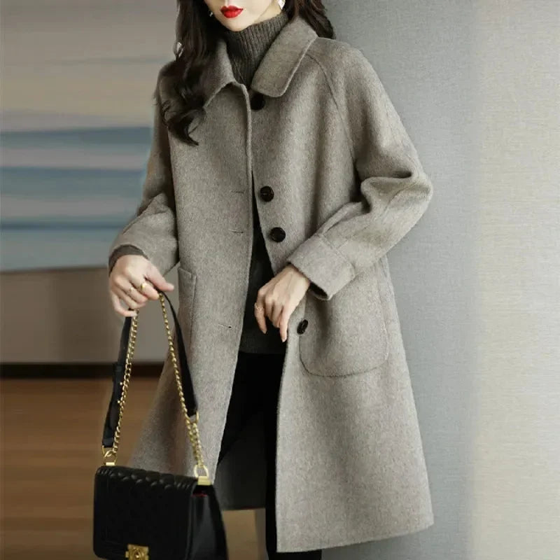 WW | Eleganter Wollmantel Damen im Koreanischen Stil