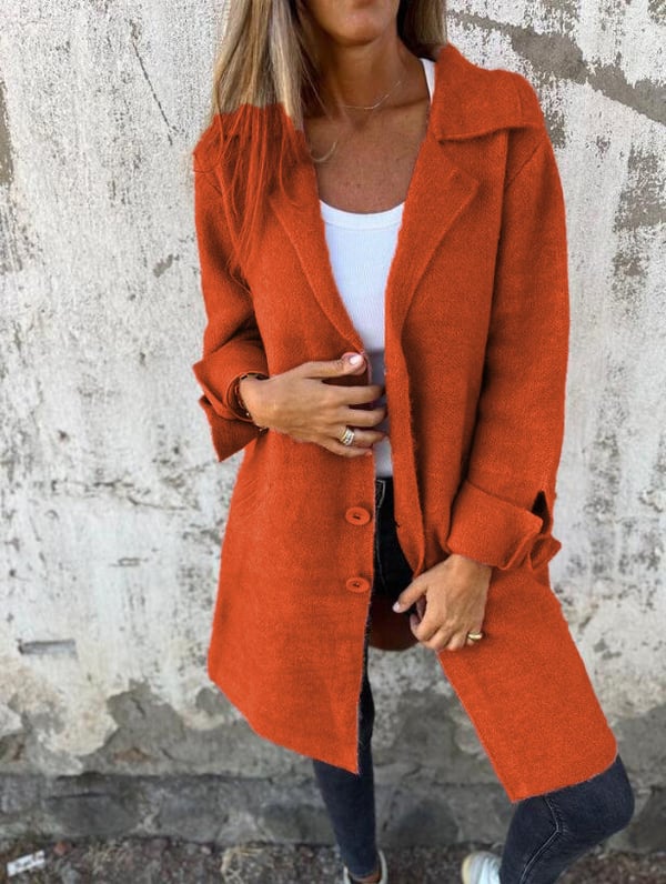 WW | Damen Wollmischung Lange Mantel mit Zeitlosem Eleganten Stil