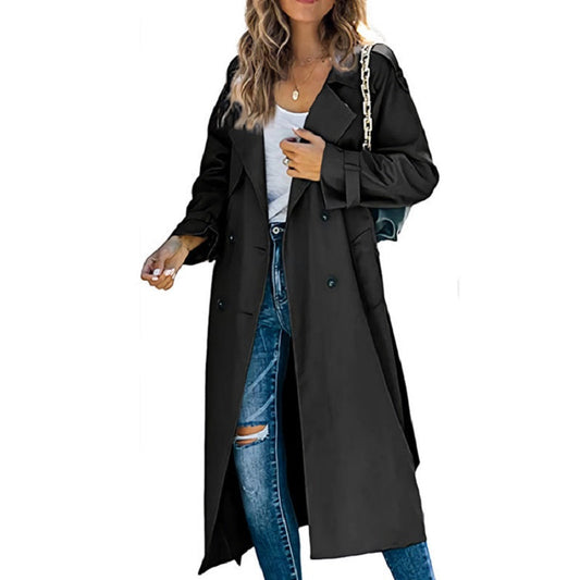 WW | Eleganter Damen Langer Trenchcoat mit Modernem Schicken Look