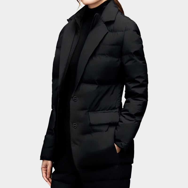 WW | Damen Puffer Blazer Jacke Mit Spitzrevers Stil