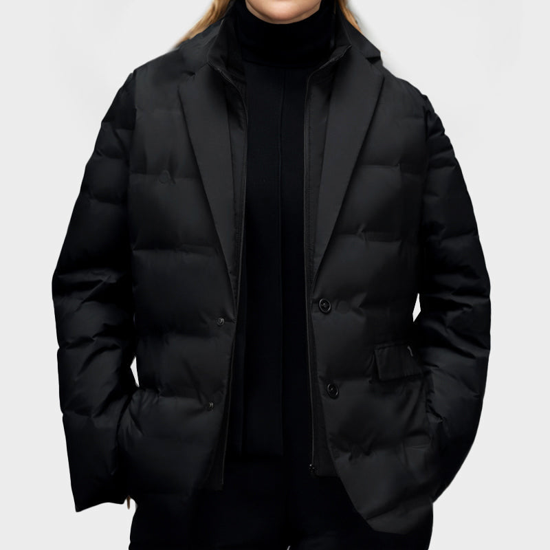 WW | Damen Puffer Blazer Jacke Mit Spitzrevers Stil