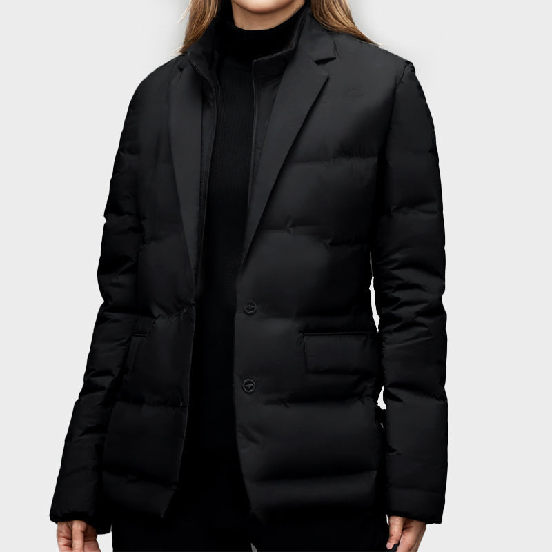 WW | Damen Puffer Blazer Jacke Mit Spitzrevers Stil
