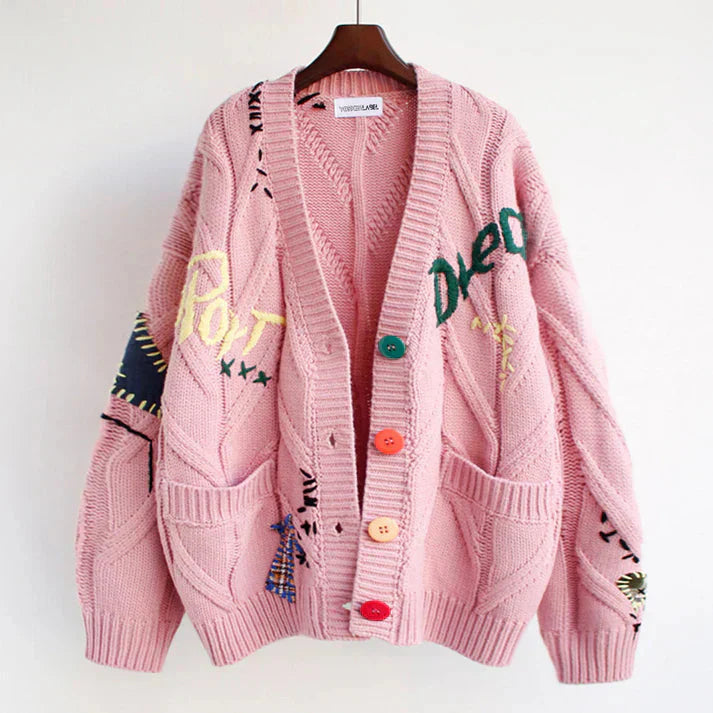 WW | Strickjacke Mit Patchwork Details