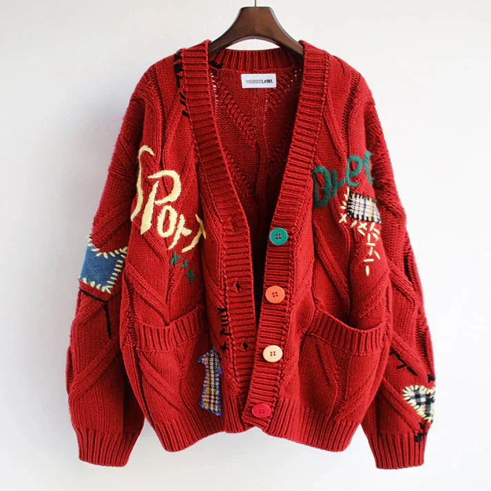 WW | Strickjacke Mit Patchwork Details