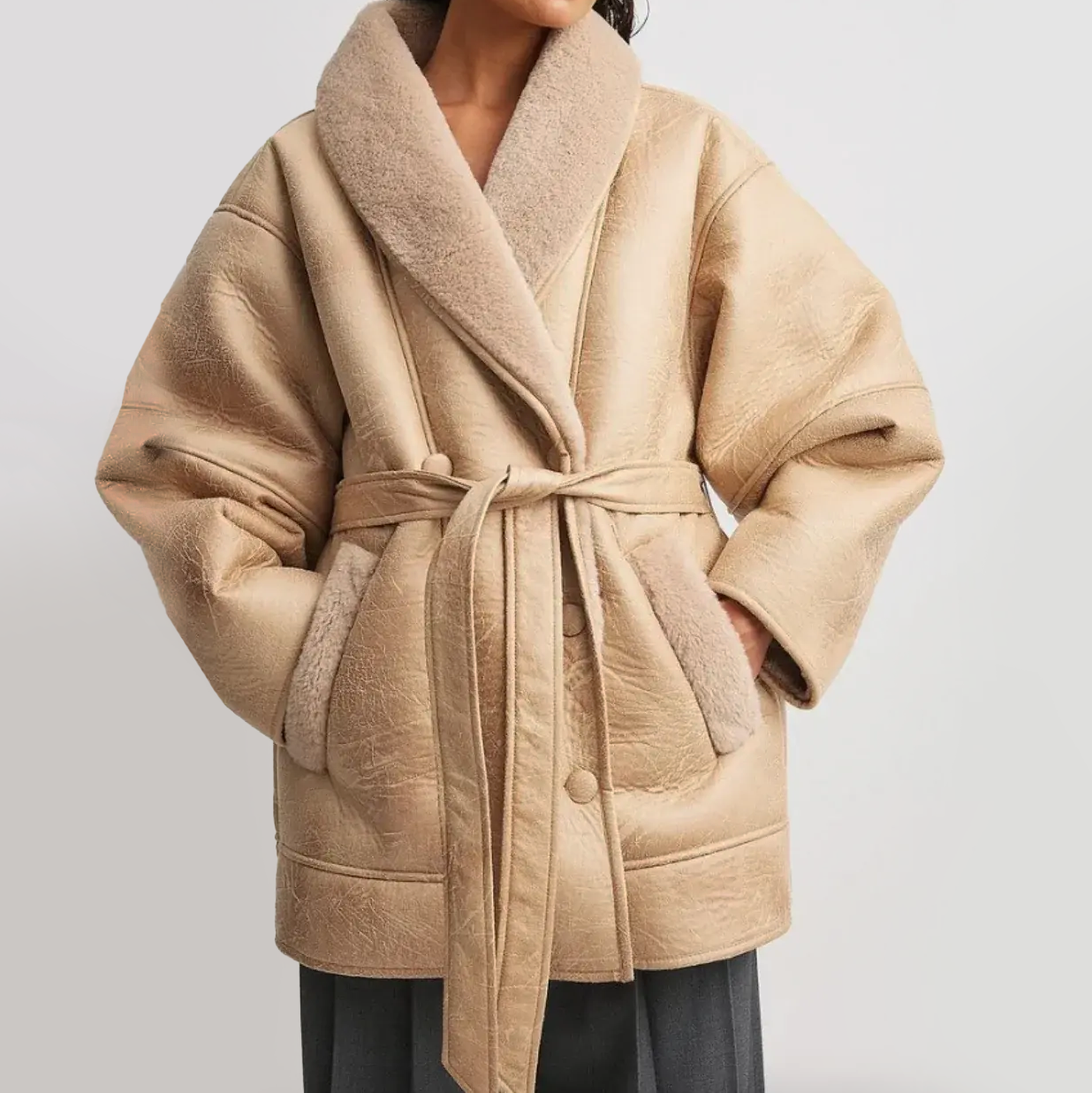 WW | Women's Leather Winter Jacket with Fur Lining