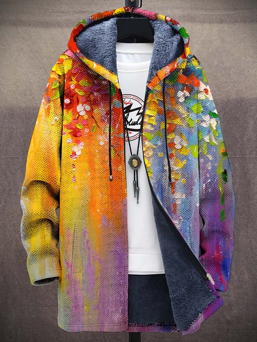 WW | Artistic Cardigan with Colorful Brushstrokes