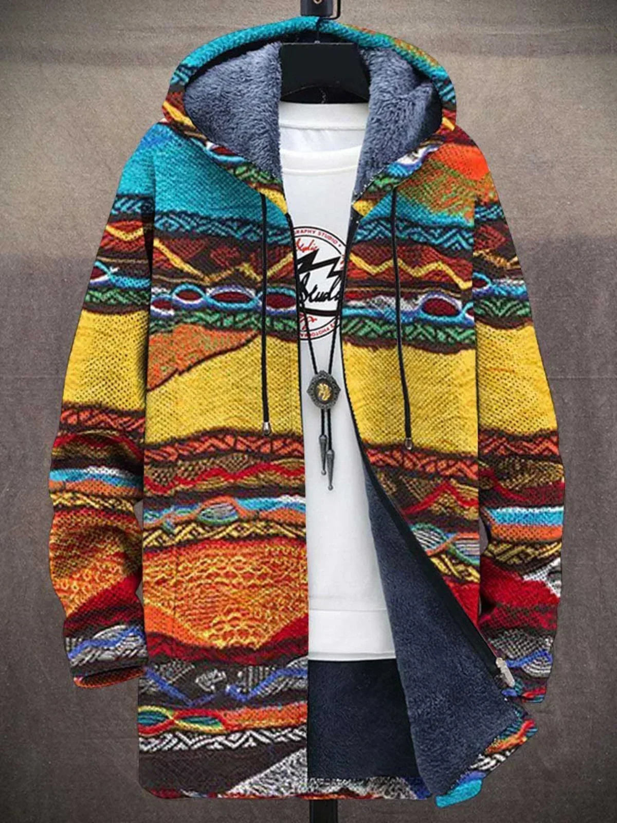 WW | Artistic Cardigan with Colorful Brushstrokes