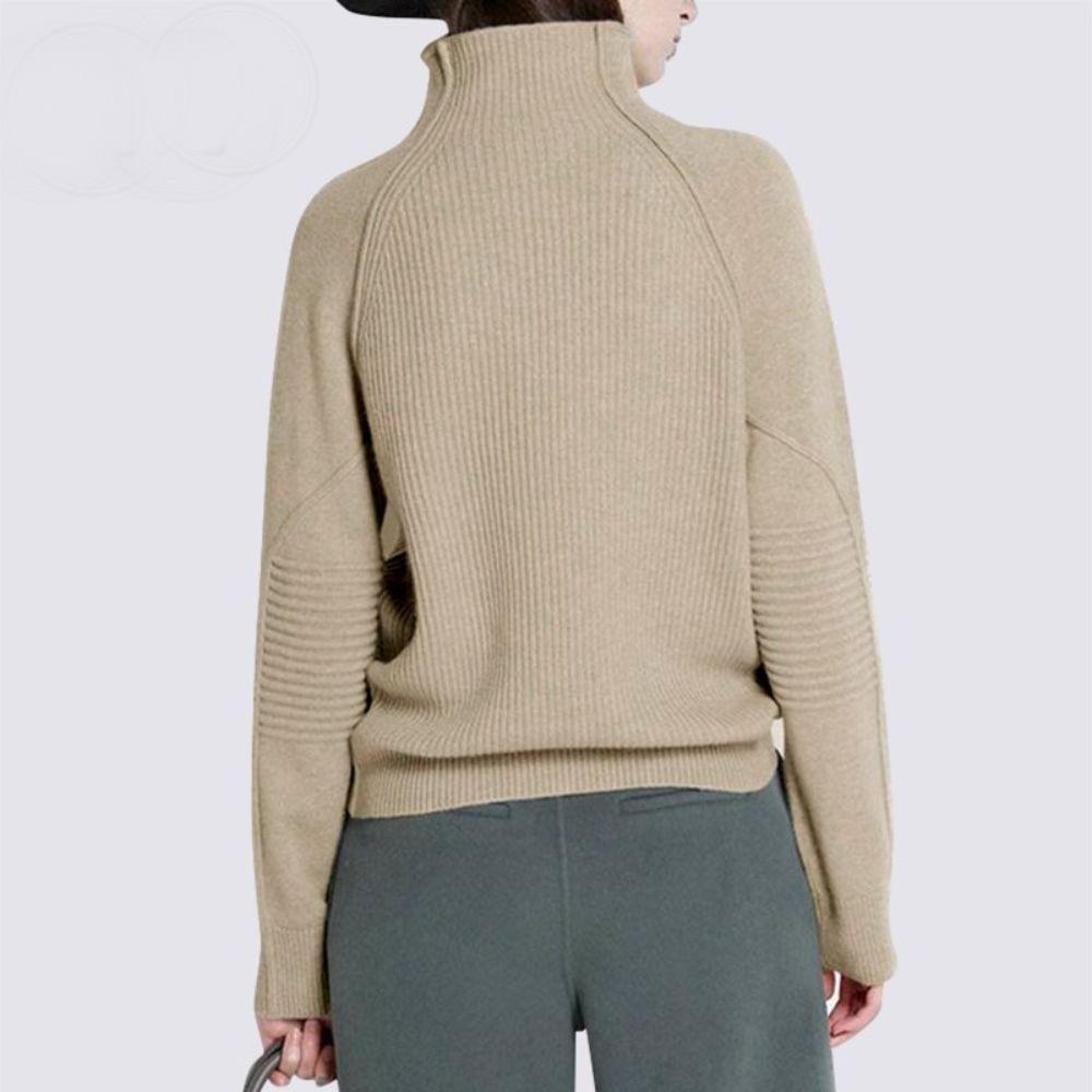 WW | Rollkragenpullover Weiche Wolle Lockere Passform Lange Ärmel