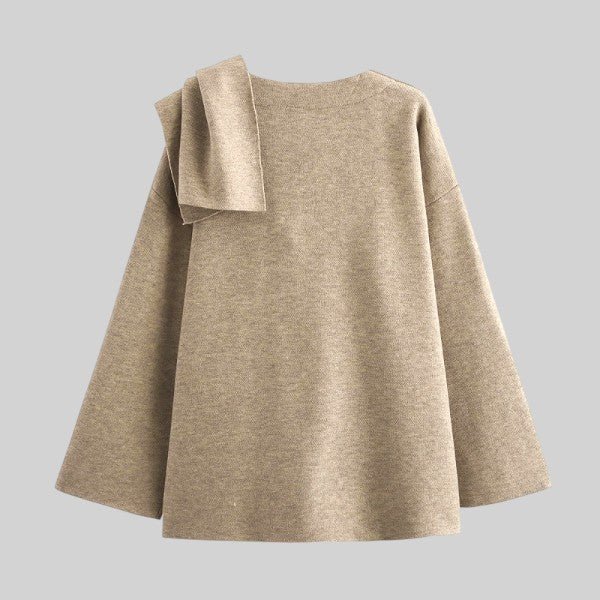 WW | Asymmetrischer Strick-Poncho - Elegantes Schichtstück - Weiche Wollmischung - Gemütlicher Chic