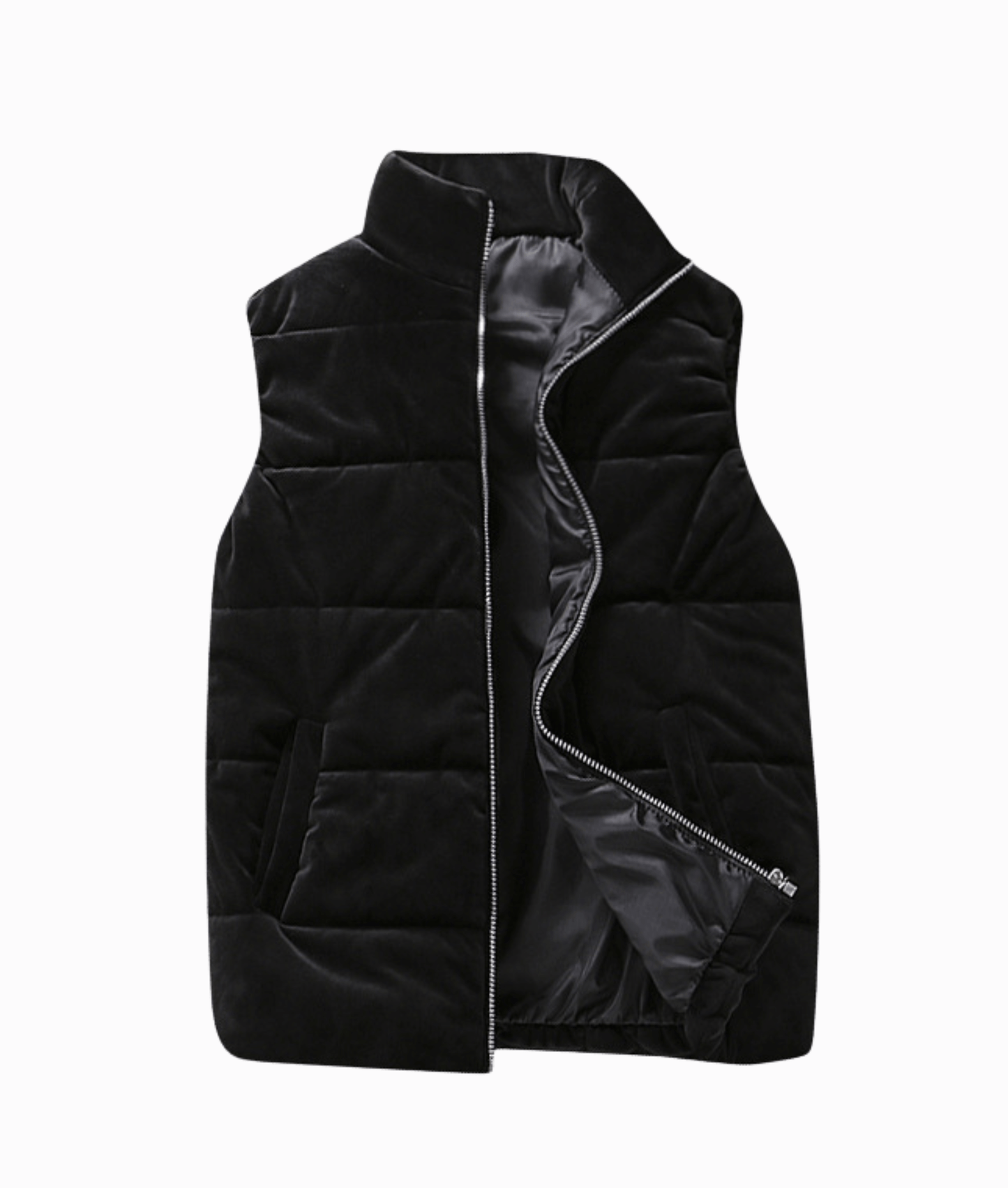 WW | Relaxed-Fit Vest with Zipper and Stand-Up Collar