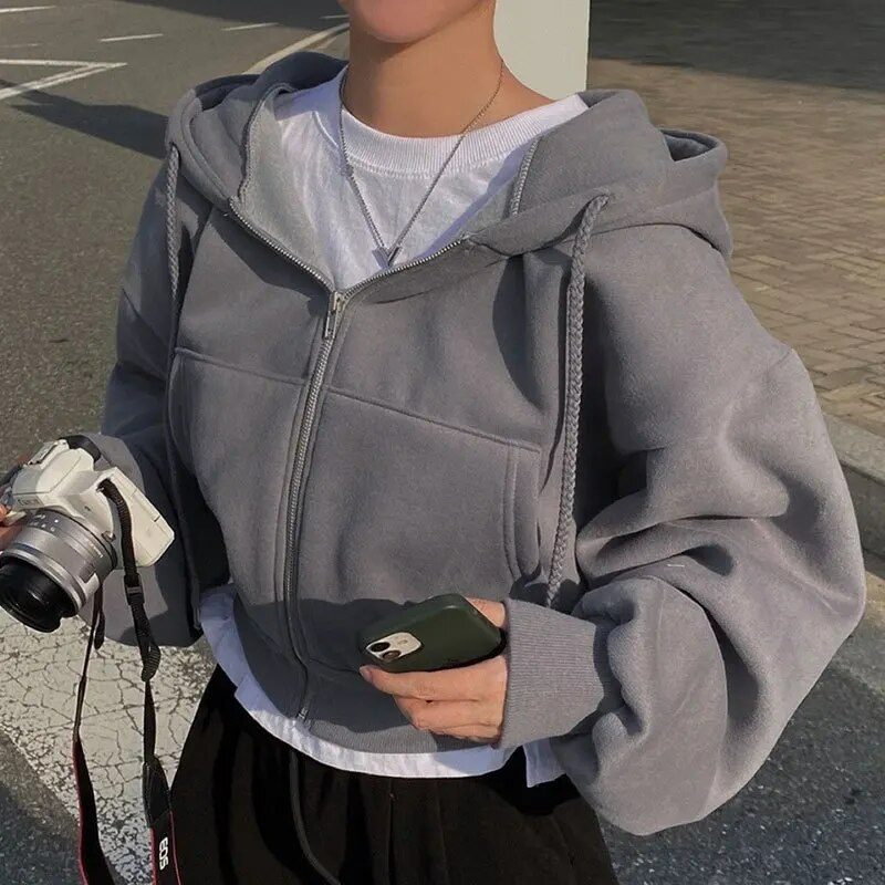 WW | Übergrößer Hoodie mit Reißverschluss für Frauen