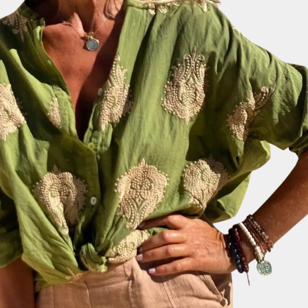 WW | Embroidered Boho Chic Cotton Blouse for Women