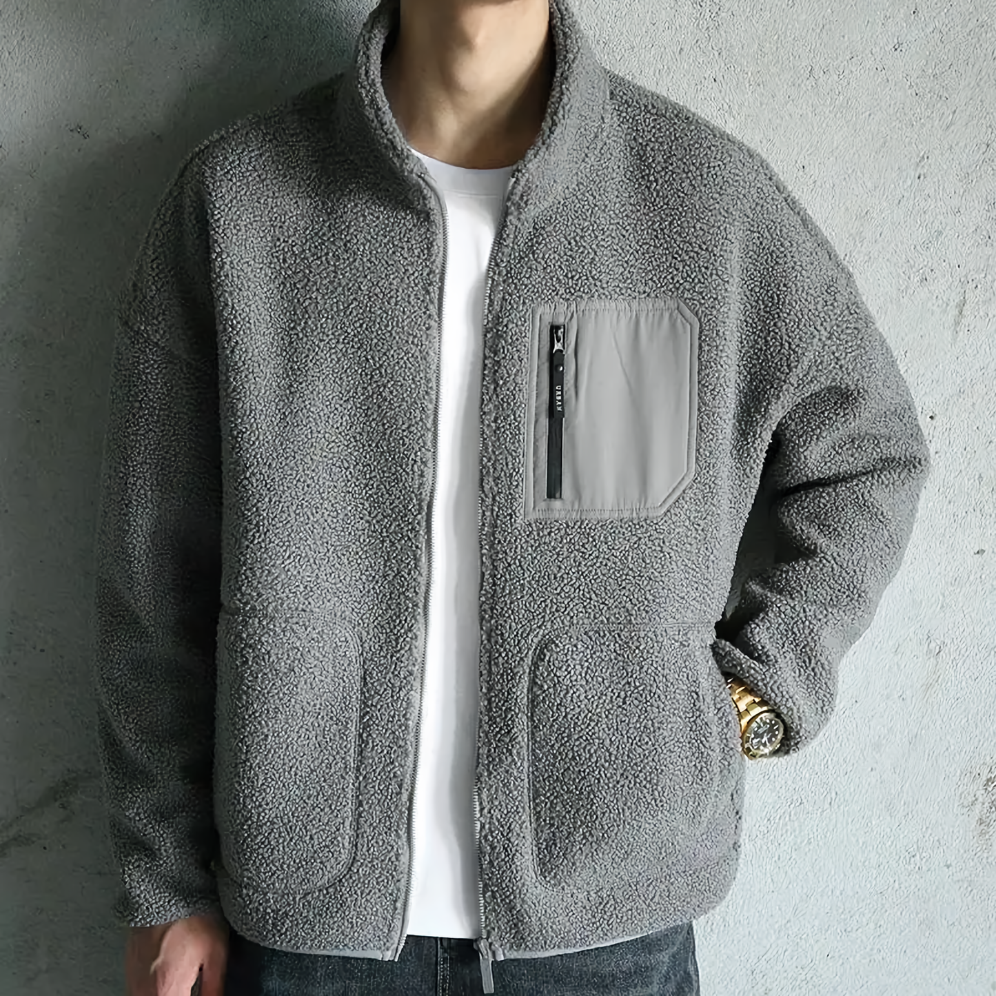 WW | Herren Freizeit Zip-Jacke - Hoher Kragen