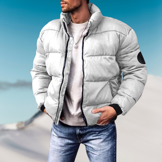 WW | Herren Winter Steppjacke mit Stehkragen und Reißverschlussverschluss
