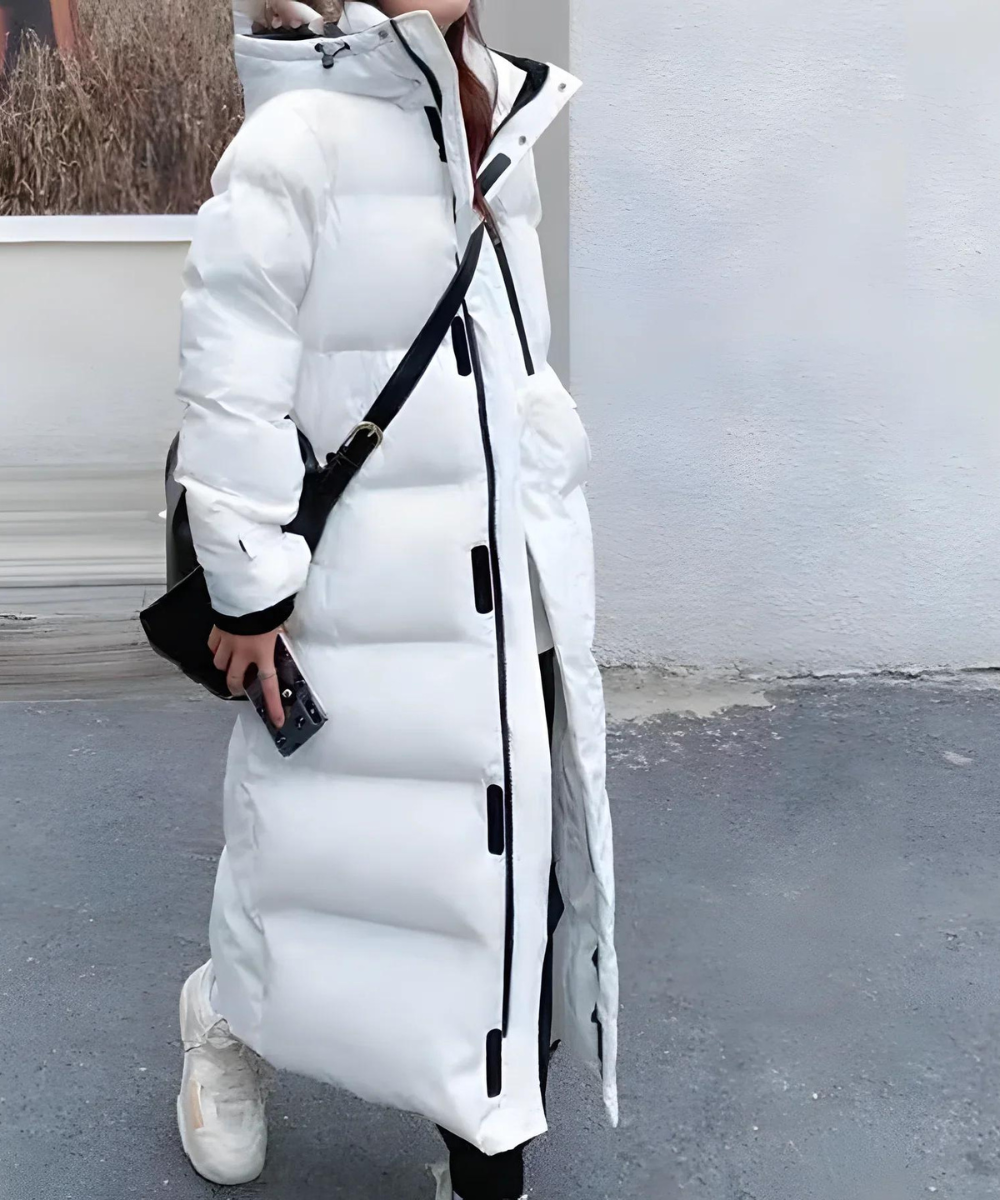 WW | Lange Daunenjacke Mit Fester Kapuze Für Frauen