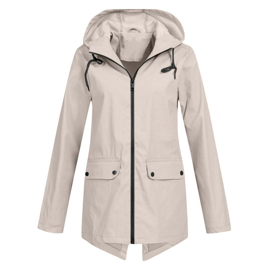 WW | Rain Jacket Relaxed Fit Water Repellent Adjustable Hood Mid-length