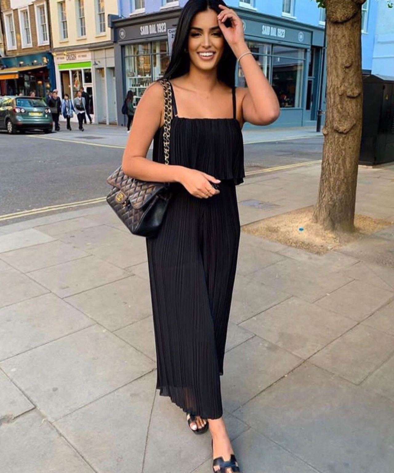 Pleated One-Piece Black