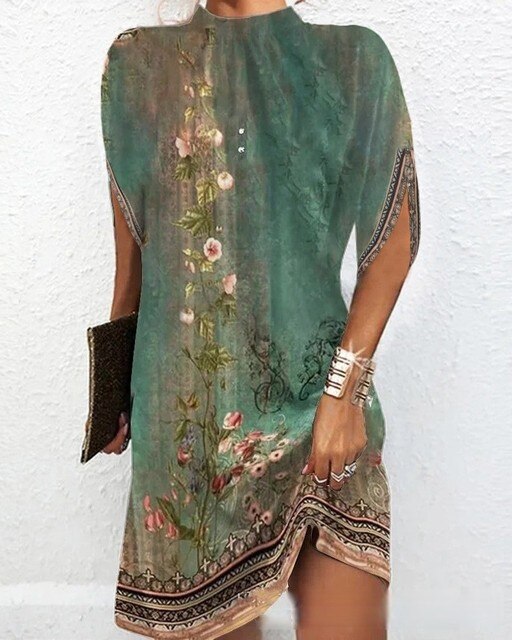 WW - Caftan-style dress with batwing sleeves