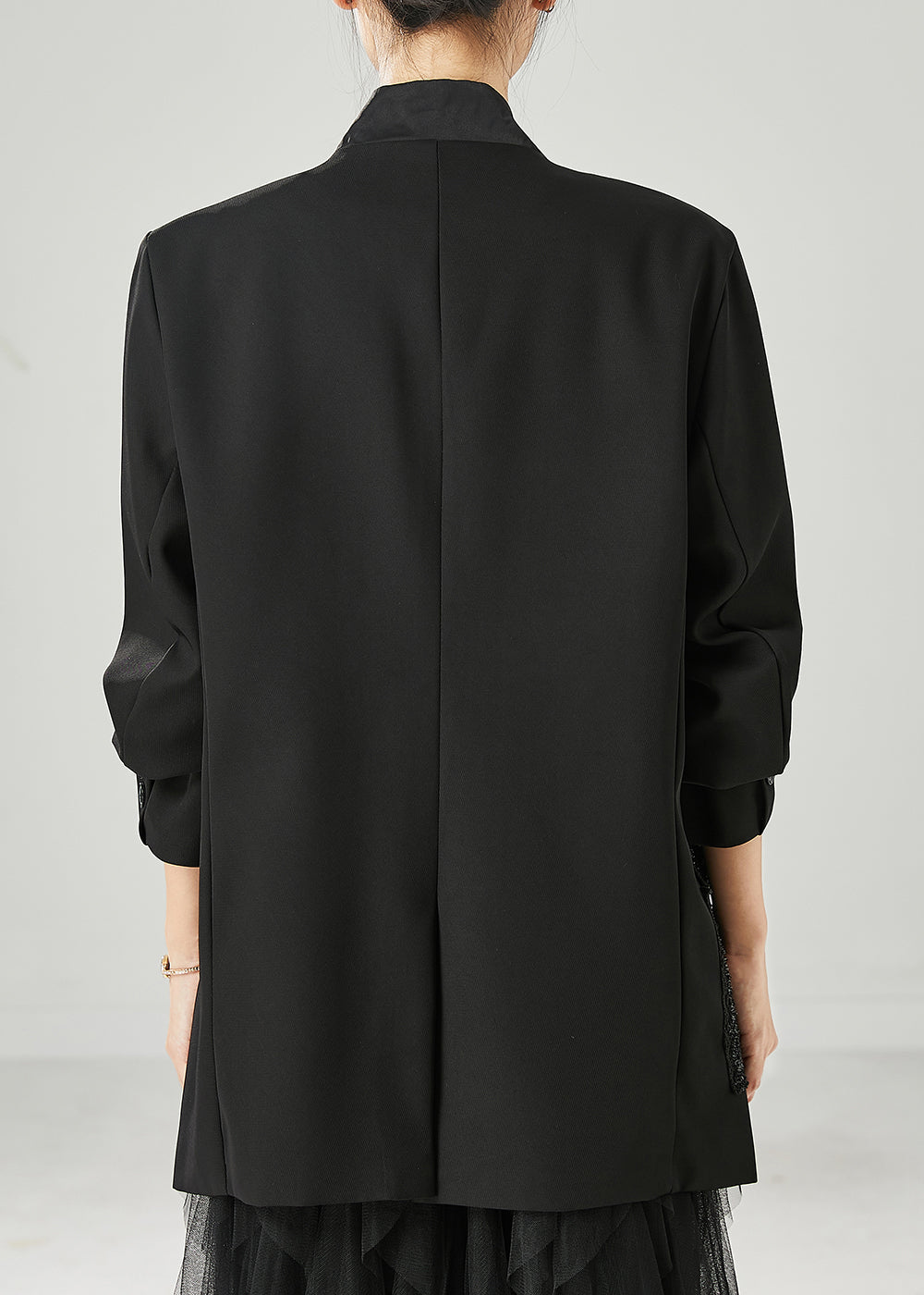 WW | Black original design patchwork spandex coats