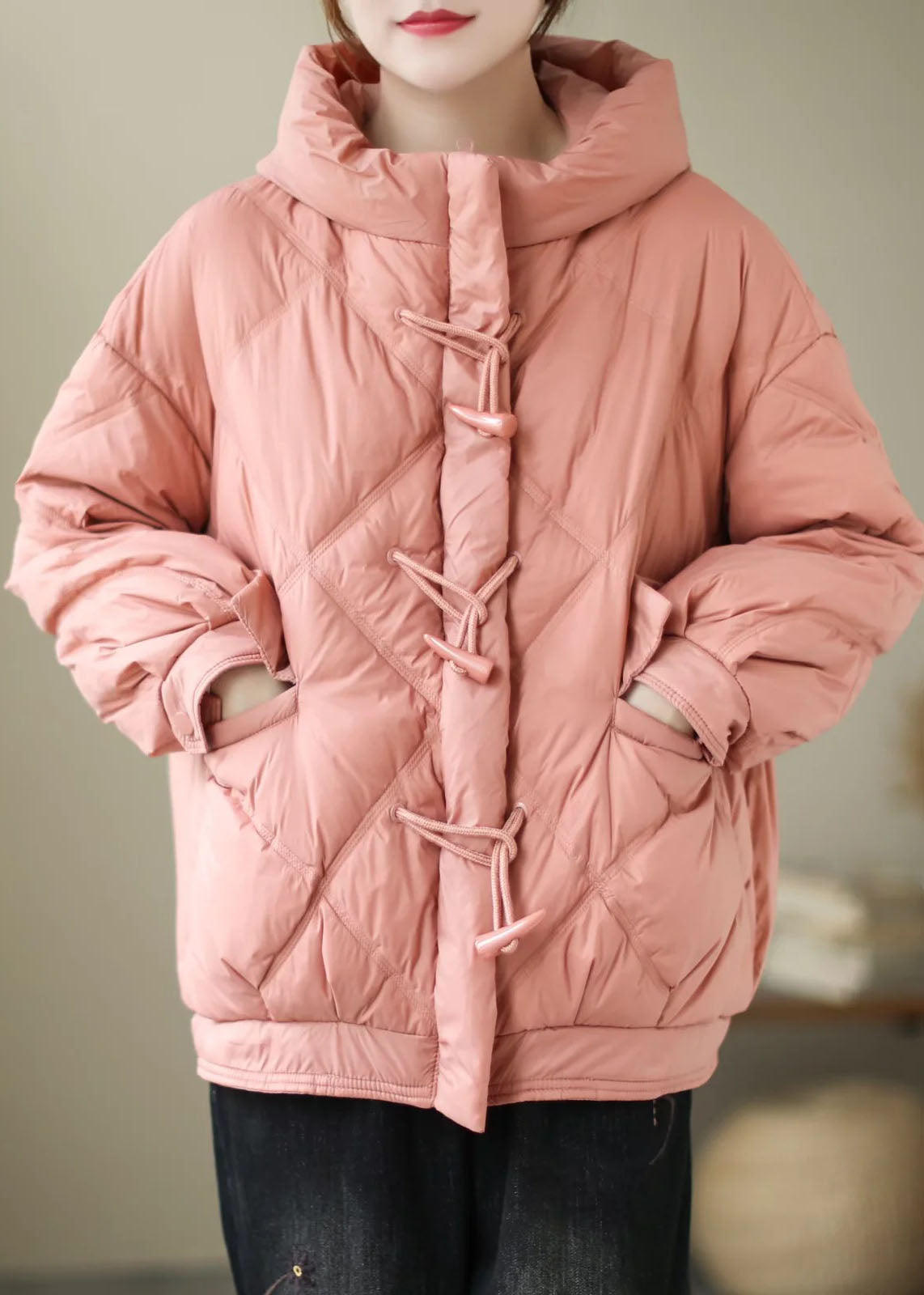 WW | Black Hooded Zip Jacket Casual Winter Duck Down Winter Coats