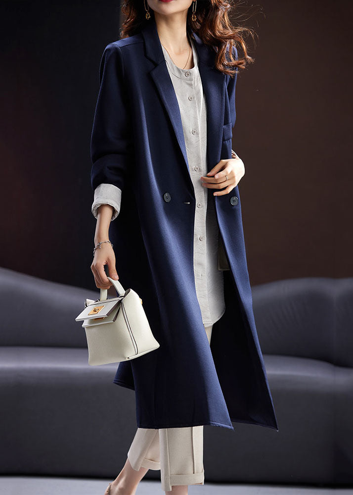 WW | Blue Notched Button Pocket Longline Coats