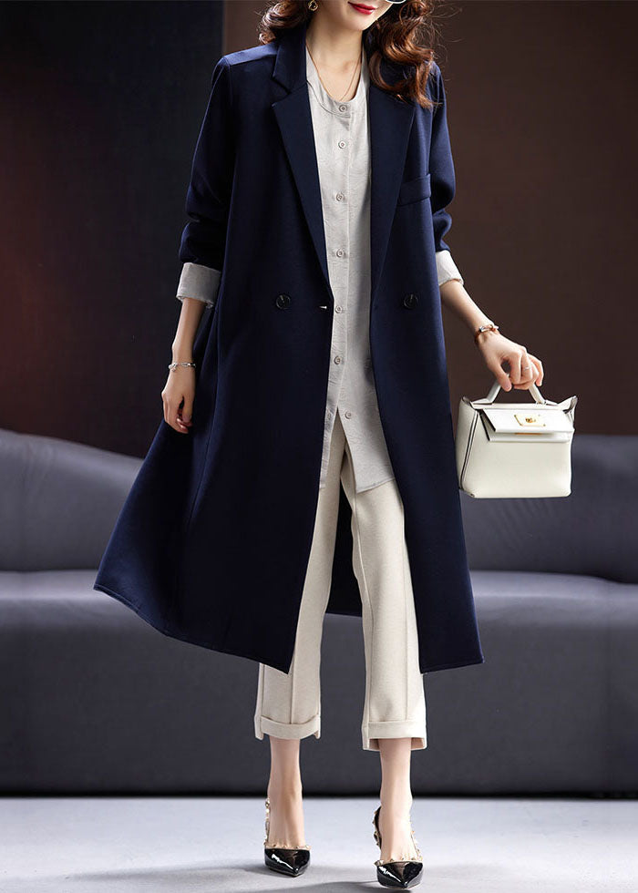 WW | Blue Notched Button Pocket Longline Coats